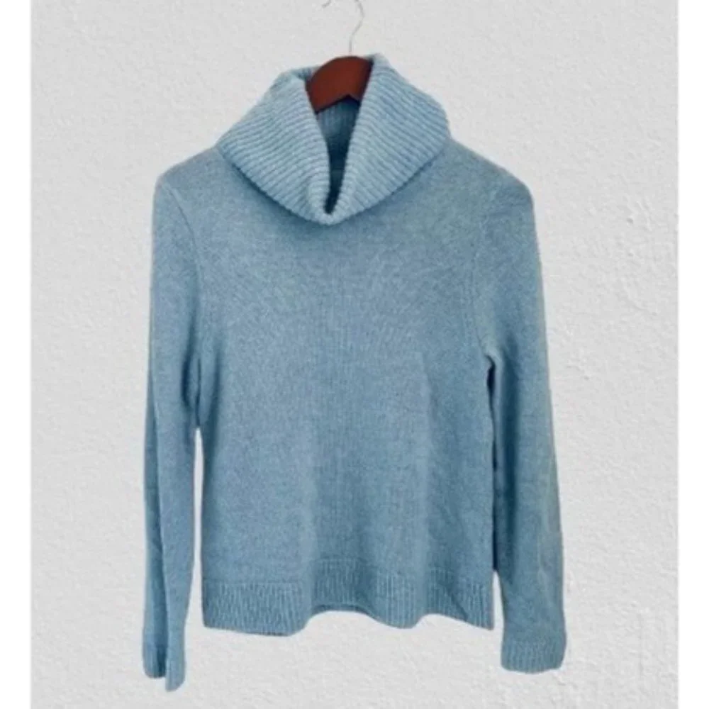 J.CREW Knitted Sweater Light Blue Cow-Neck Light Blue Wool Blend Size Small